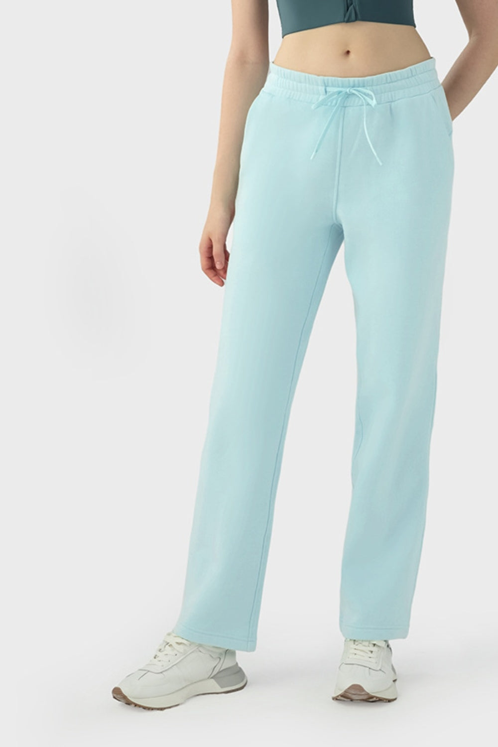 Drawstring Waist Sports Pants with Pockets - T - 9 COLORS -