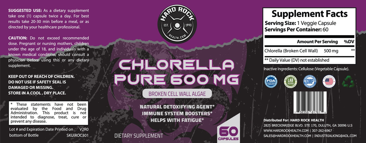 Organic Chlorella Pure Powder 600mg