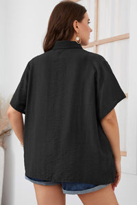 Thumbnail for Plus Size Printed Flutter Sleeve Shirt - SIZES 1XL THRU 3XL - T - 2 COLORS -