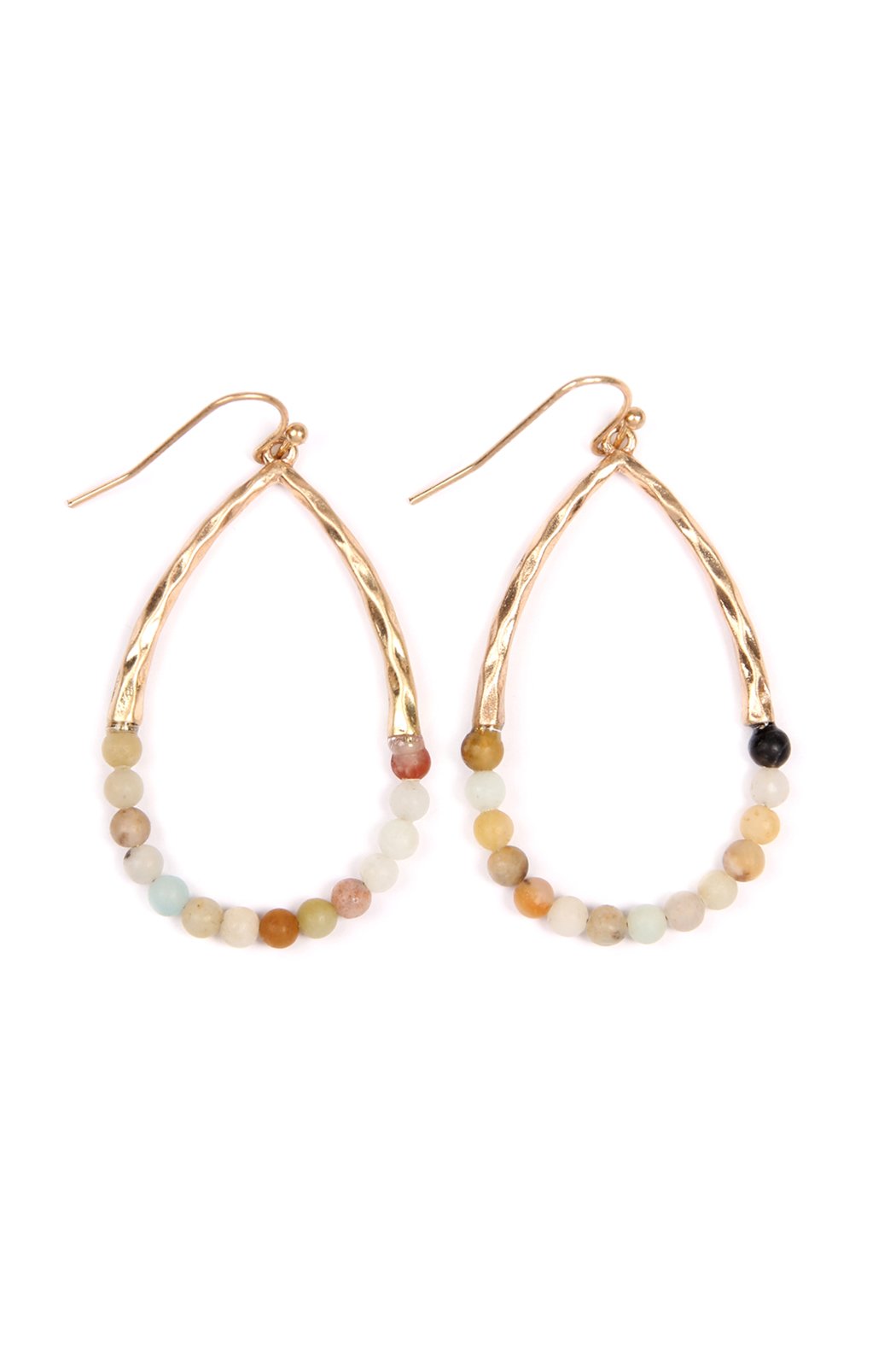 Riah Fashion - Semi Precious Pear Shape Earrings - 9 COLORS -