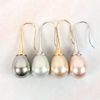 Thumbnail for Teardrop Pearl Pull Trough Earrings - 4 COLORS -