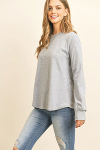 Thumbnail for Riah Fashion - Long Sleeve Round Neck Solid Top - 17 COLORS -