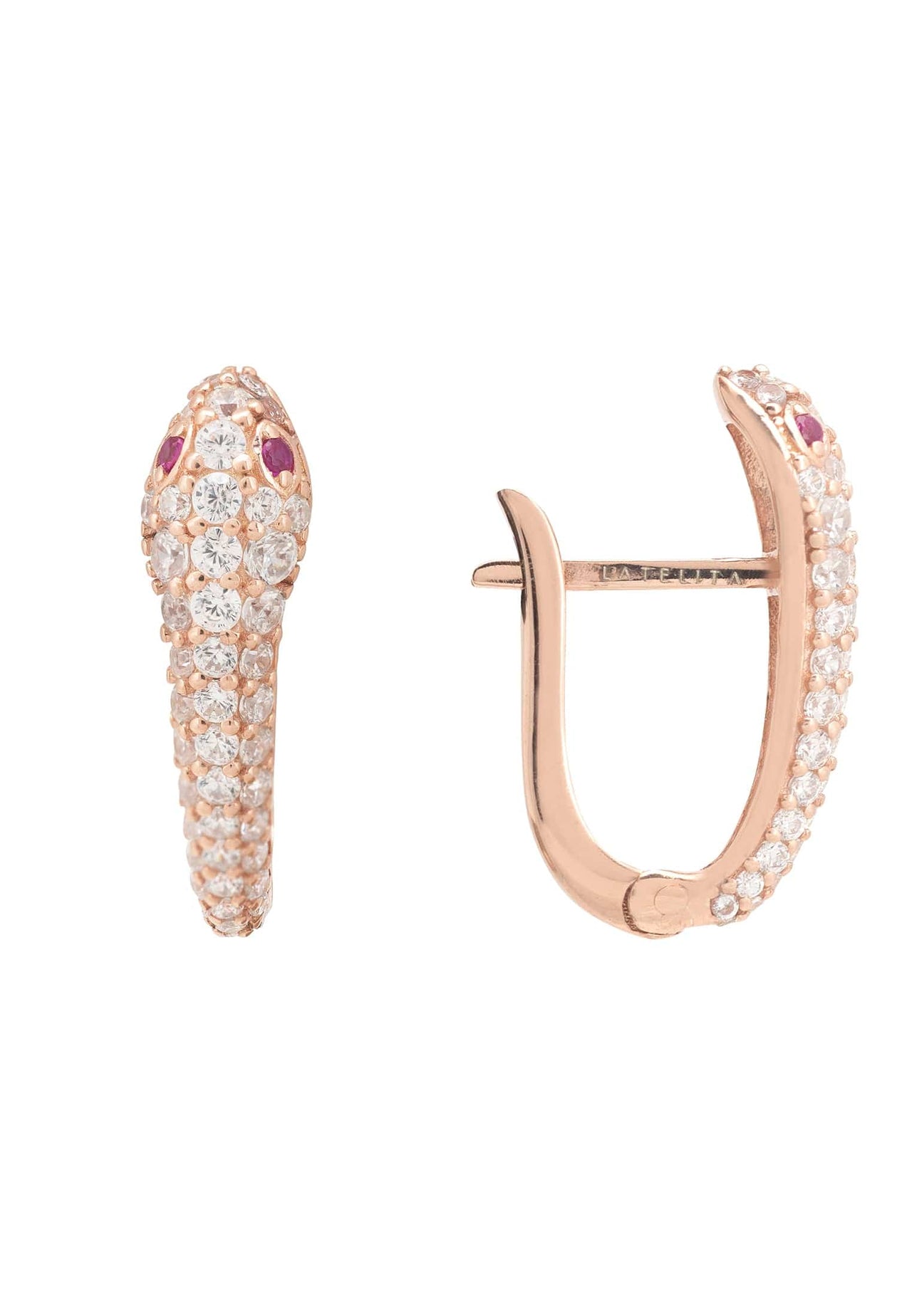 LATELITA - Snake Huggie Hoops Rosegold -