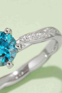 Thumbnail for 1 Carat Moissanite Contrast 925 Sterling Silver Ring