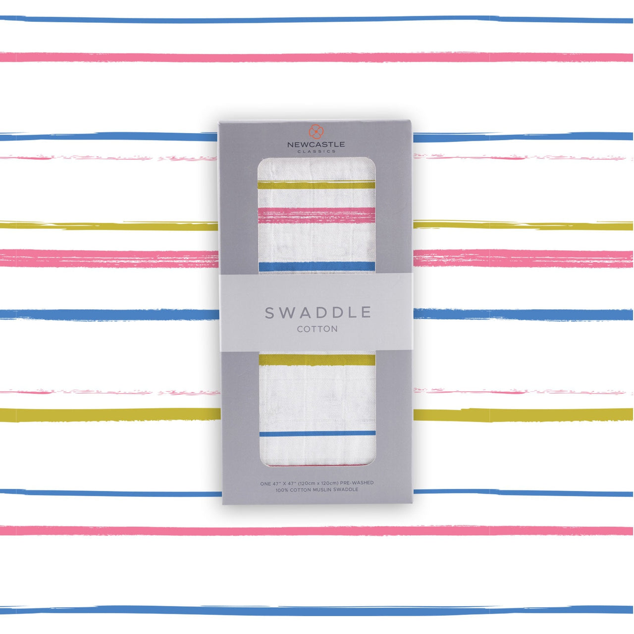 Newcastle - Watercolor Stripe Cotton Muslin Swaddle -