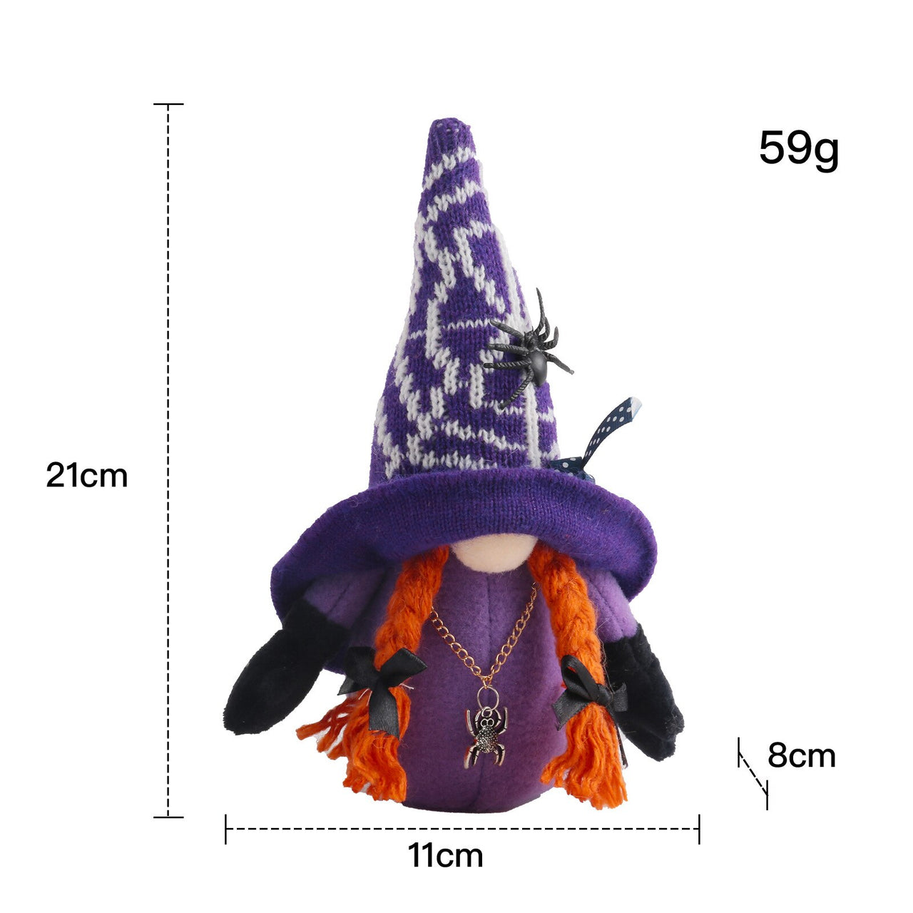 Halloween, Broomstick, Top Hat - Vampire & Witch Gnome Ornaments - Cute - 8.27" - [14-20 DAY DELIVERY] - 2 TYPES -