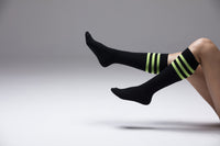 Thumbnail for Women's Black Lime Stripe Knee High Socks - 1 COLOR -