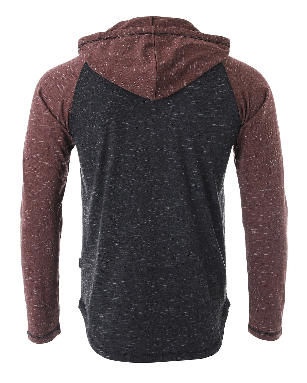 Long Sleeve Raglan Henley Round Bottom Hood T-Shirts - 1 COLOR