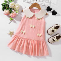 Thumbnail for Bow Detail Peter Pan Collar Sleeveless Dress - T - 5 SIZES - 1 COLOR -