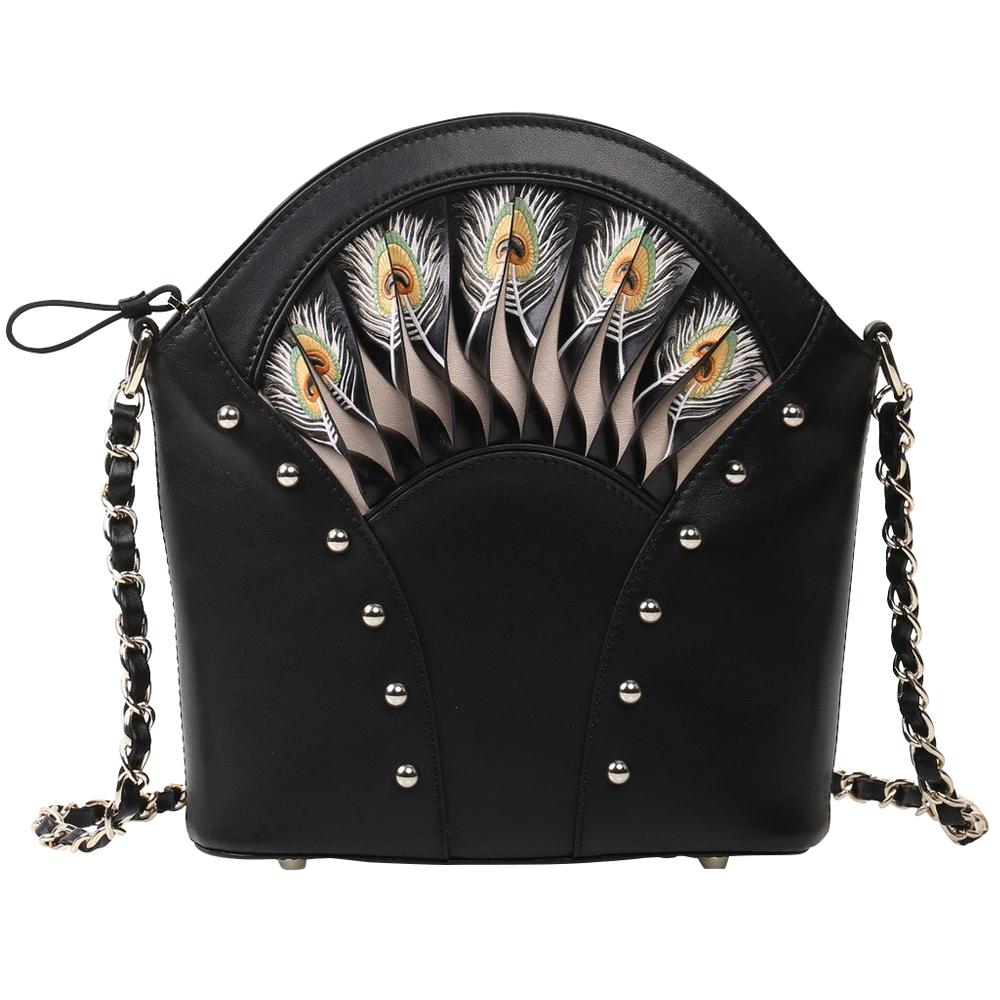 Feather Black Shoulder Bag - 1 COLOR -