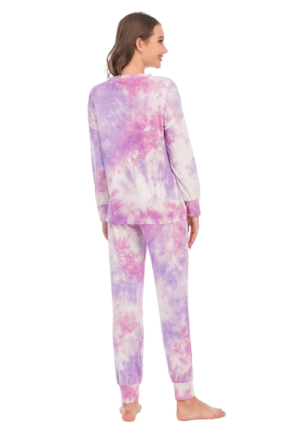 Tie-Dye Top and Pants Lounge Set - 2 PCS. - T - 2 COLORS -