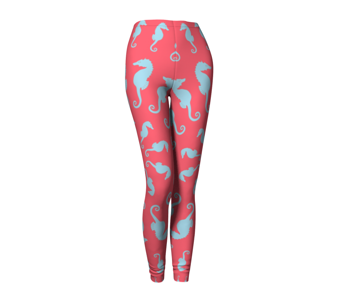 Summer Ties - Seahorse Leggings - Coral Pink - 1 COLOR -