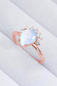 Thumbnail for 925 Sterling Silver Moonstone Ring - T - SIZES 6 THRU 9 - 2 FINISHES -