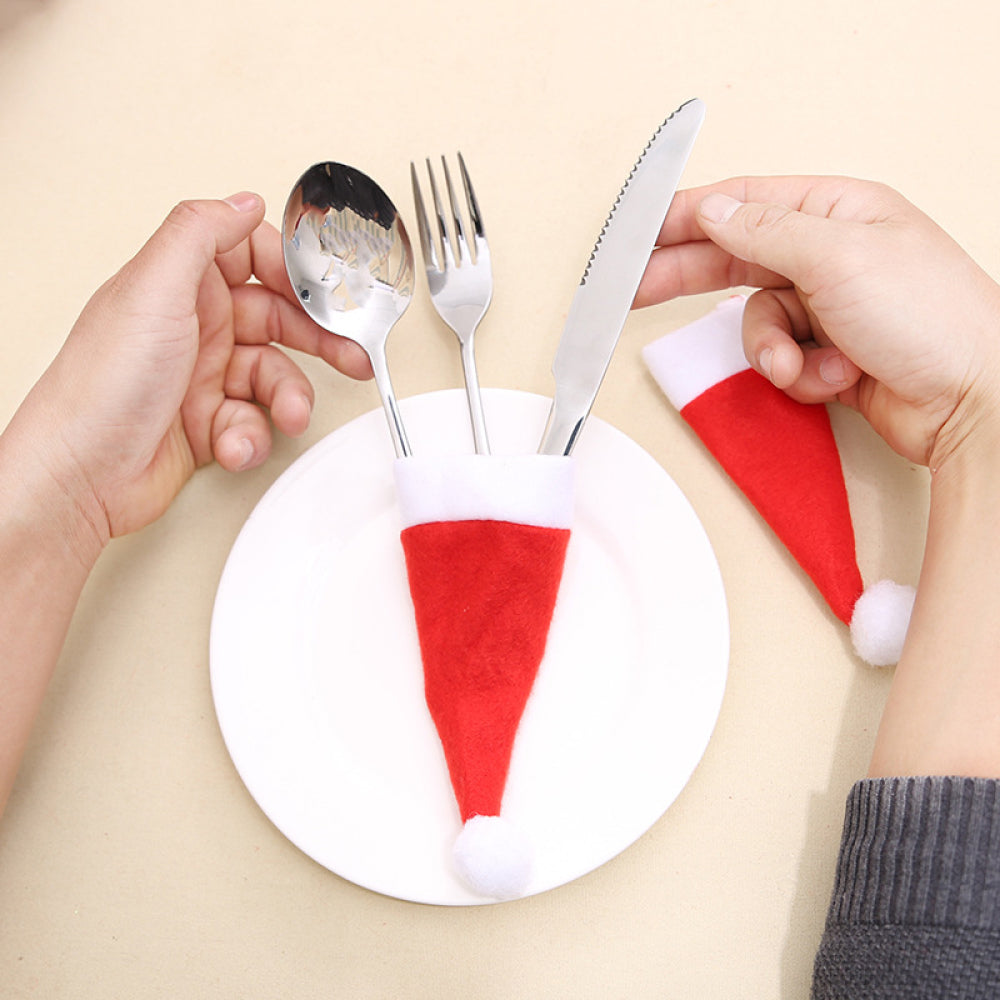 20-Piece Christmas Hat Cutlery Holders - 4.7" - 20 PCS. - [5-10 DAY DELIVERY] - T - 1 COLOR -