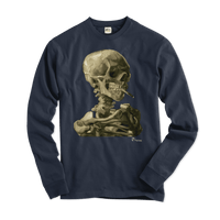 Thumbnail for Van Gogh Skull of a Skeleton With Burning Cigarette - Long Sleeve Shirt - 5 COLORS -