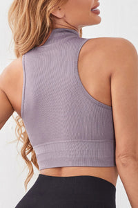 Thumbnail for Mock Neck Ribbed Sports Tank - T - 2 COLORS -