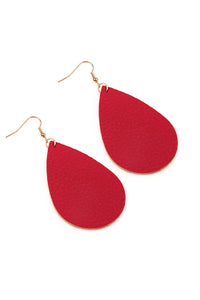 Thumbnail for Teardrop Leather Earrings - 18 COLORS -