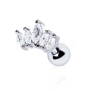 Royal Crystal Crown Cartilage Earring -