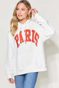 Thumbnail for Simply Love Full Size PARIS Long Sleeve Drawstring Hoodie - T - 5 COLORS -