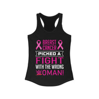 Thumbnail for Picked a Fight With the Wrong Woman Breast Cancer Awareness Racerback Tank Top - 2 COLORS -