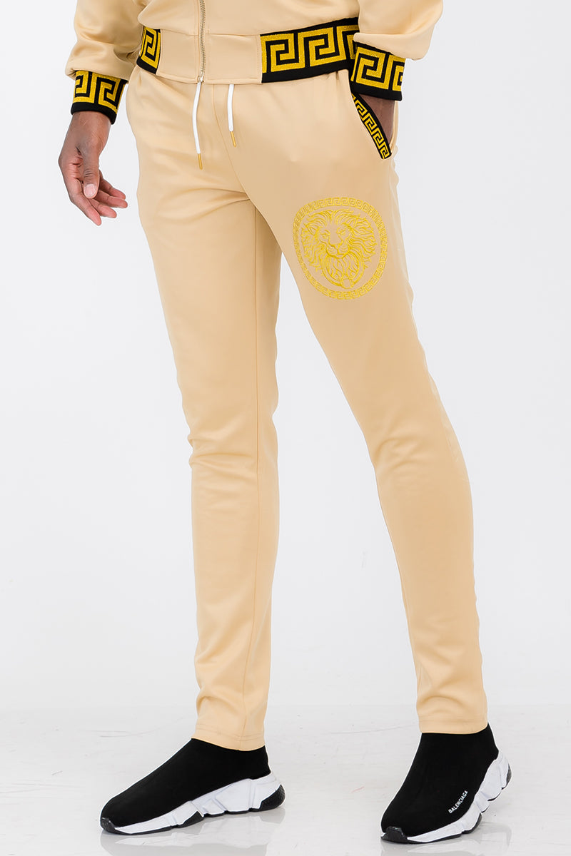 Lion Head Embroidered Track Pants - 4 COLORS -