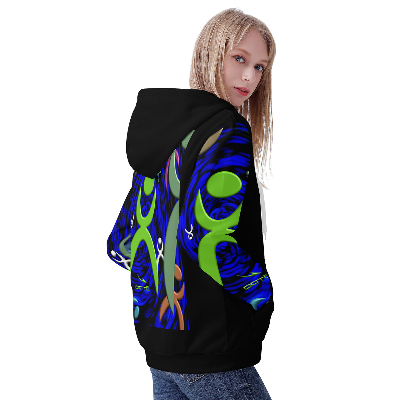 OOTO - GLYPHIC EN DIMESIONAL GRASP - D57 Women's All Over Print Zip Hoodie - 1 COLOR -