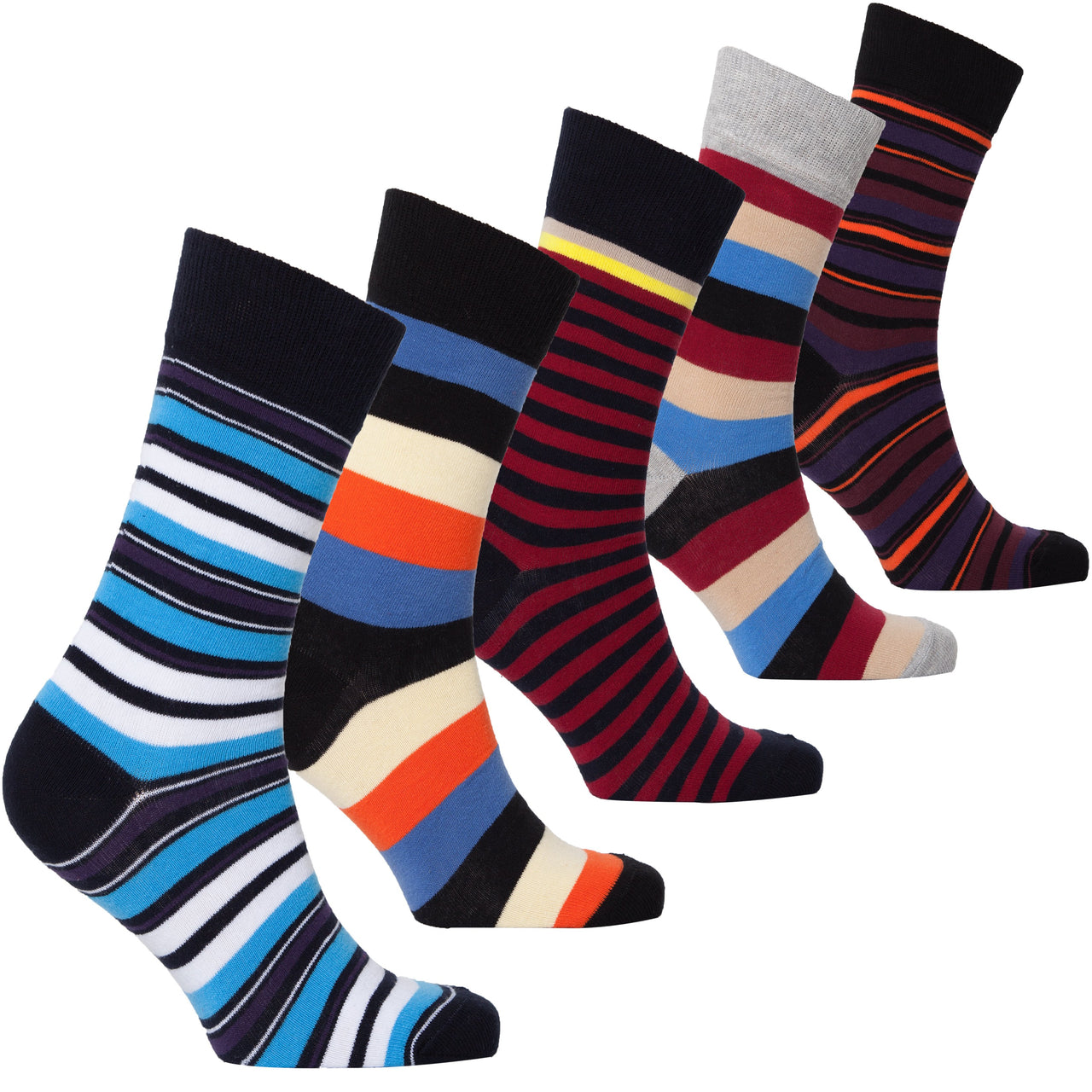 Men's Traditional Stripes Socks - 5 PACK -