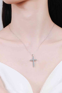 Thumbnail for Adored 925 Sterling Silver Cross Moissanite Necklace