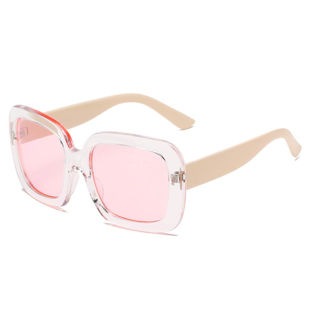 Clemson | S1089 - Women Retro Trendy Vintage Bold Square Oversize Sunglasses - 3 COLORS -