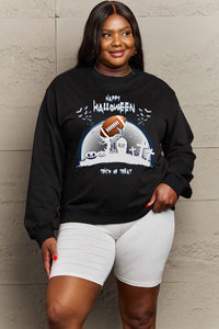 Thumbnail for Simply Love Full Size HAPPY HALLOWEEN Graphic Sweatshirt - SIZES S THRU 3XL - T - 6 COLORS -