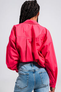 Thumbnail for Q2 - Button Front Shirt in Fuchsia - 1 COLOR -