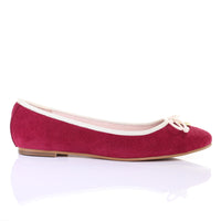 Thumbnail for Bow Suede Ballerina (Magenta) -