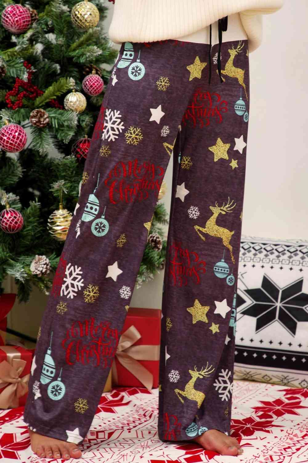 Christmas Straight Leg Pants - T - 3 COLORS -