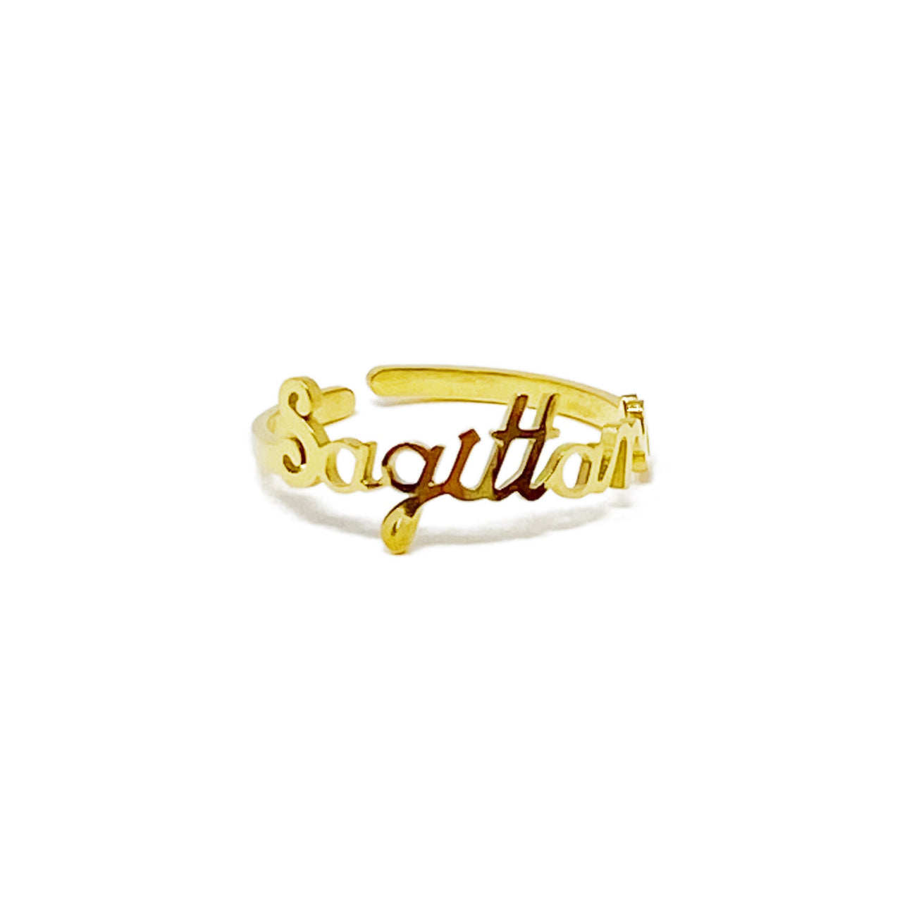 Ellison & Young - Scripted Zodiac Ring - 18K Gold plated - ALL 12 SIGNS / FIND YOURS! -