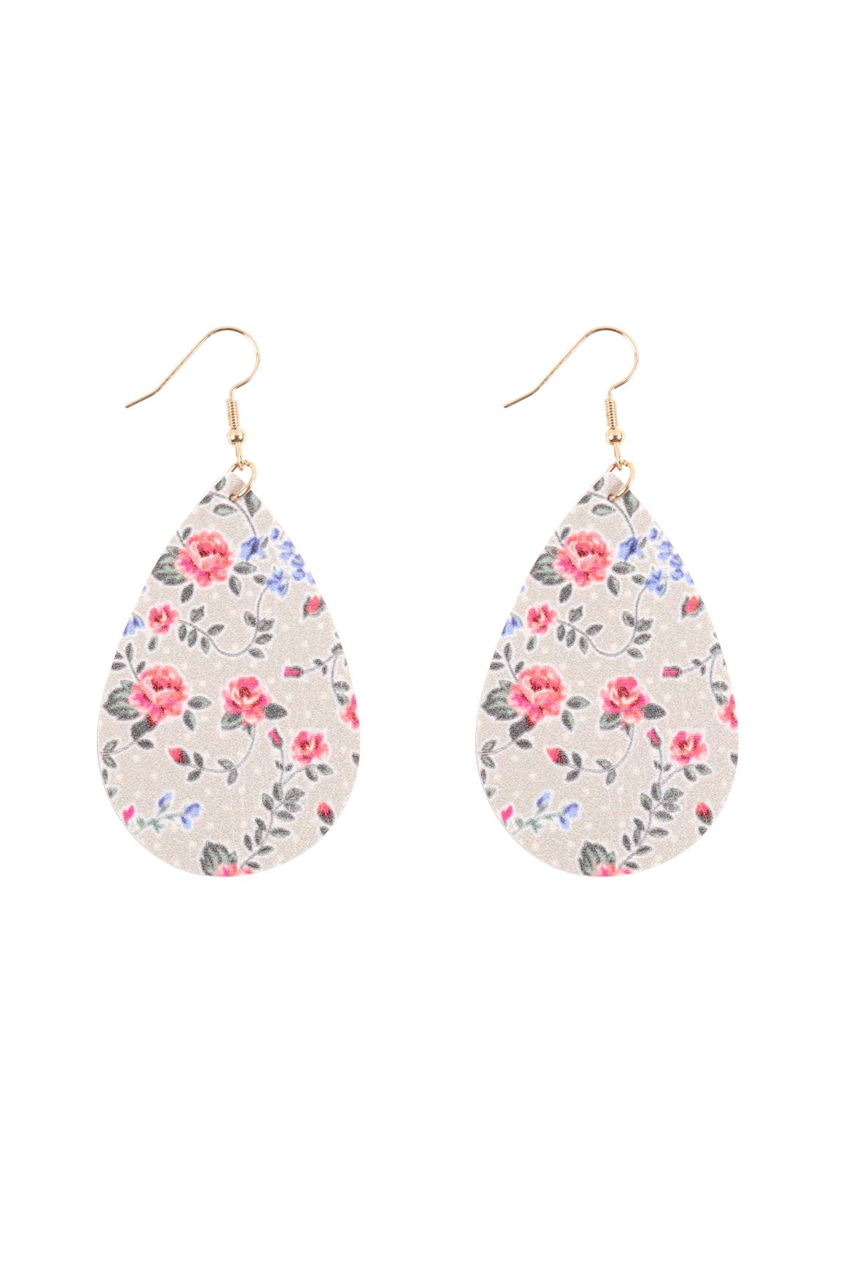 Floral Printed Pear-Shaped Earrings - 7 COLORS -