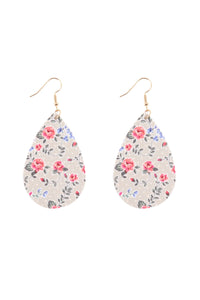 Thumbnail for Floral Printed Pear-Shaped Earrings - 7 COLORS -