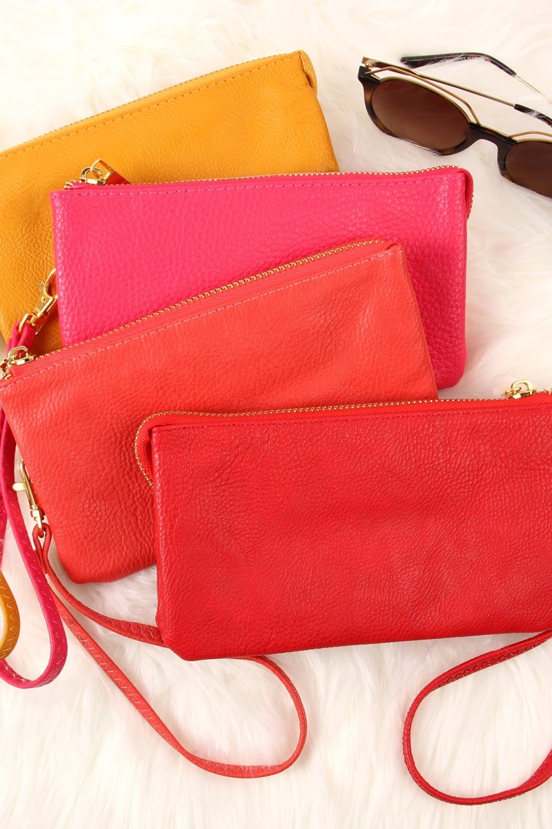 Riah Fashion - Leather Wallet With Detachable Wristlet - 25 COLORS -