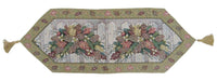 Thumbnail for Rackandrefurbished - Merry Christmas Fiesta Floral Beige Tan Hand-Crafted Woven Tapestry Desk Dining Table Runners - 5 SIZES/LENGTHS -