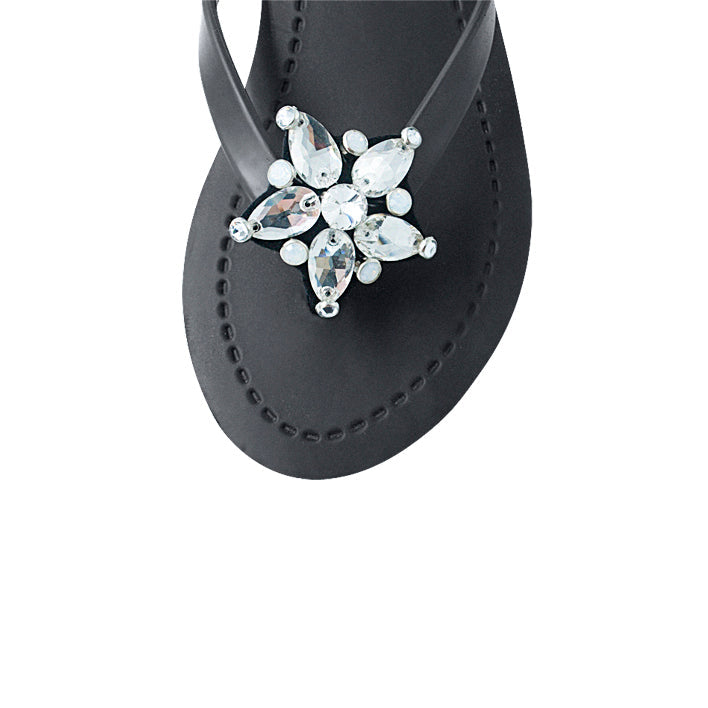 SAND BY SAYA N.Y. - One Star - Rhinestone Mid Wedge Flip Flops - 2 COLORS -