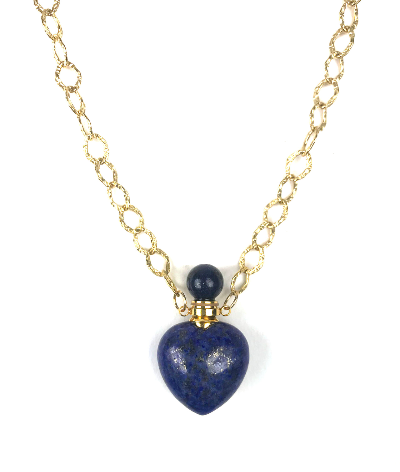 Gena Myint - Lapis Lazuli Heart Chain Necklace -