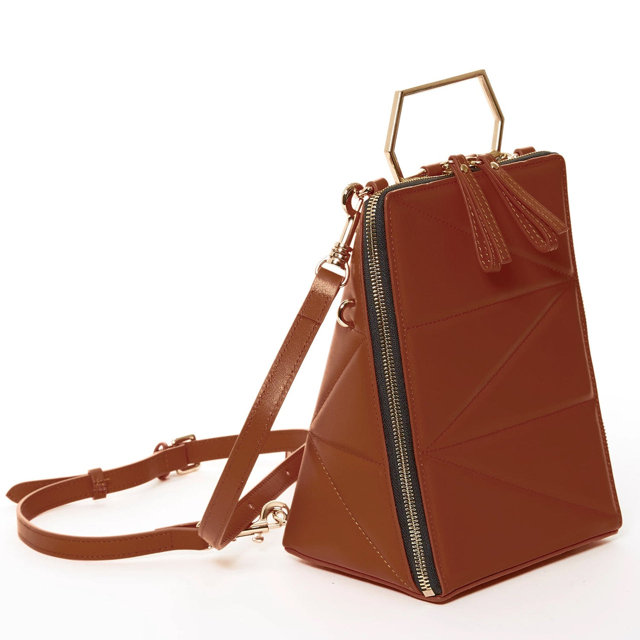 Heidi Brown Leather Backpack Purse -