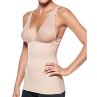 Thumbnail for Body Beautiful Women's Smooth and Silky Slimming Top With Sexy Lace Nude -