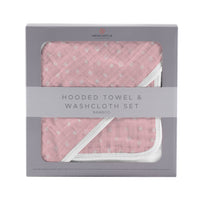 Thumbnail for Newcastle - Pink Pearl Polka Dot Hooded Towel and Washcloth Set -