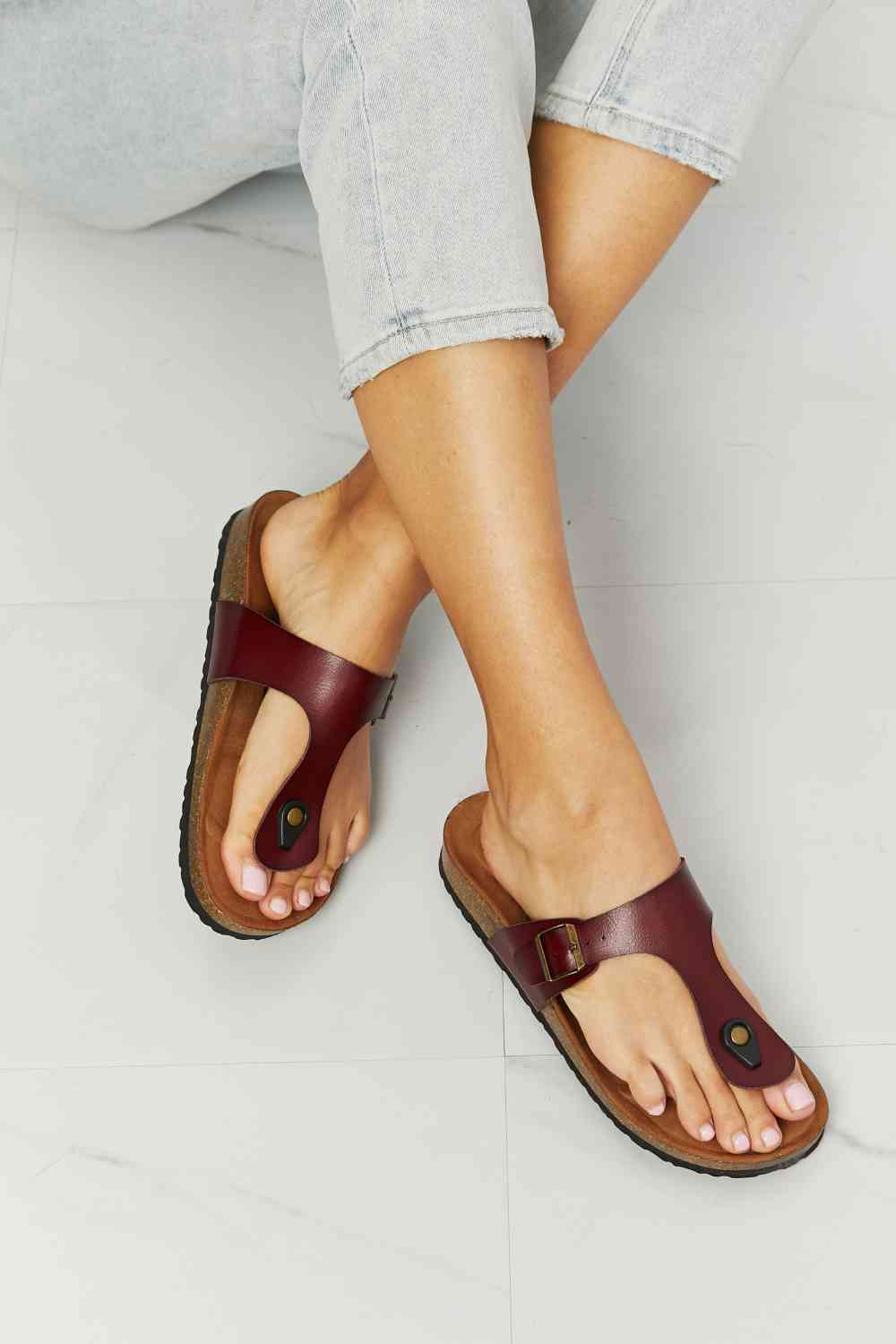 MMShoes Drift Away T-Strap Flip-Flop in Brown - T - 1 COLOR -