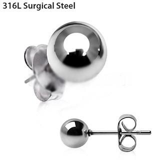 Pair of 316L Stainless Surgical Steel Ball Stud Earrings -