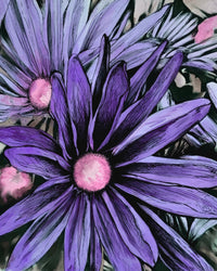 Thumbnail for Purple Daisies Wall Art Print - 3 SIZES -