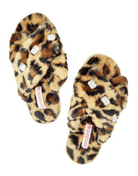 Thumbnail for SAND BY SAYA N.Y. - Leopard Fur Slippers - Ultra Fluffy Ladies Room Shoes - 1 COLOR -