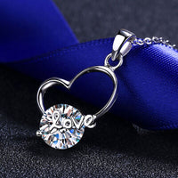 Thumbnail for 2 Carat Moissanite Heart 925 Sterling Silver Necklace