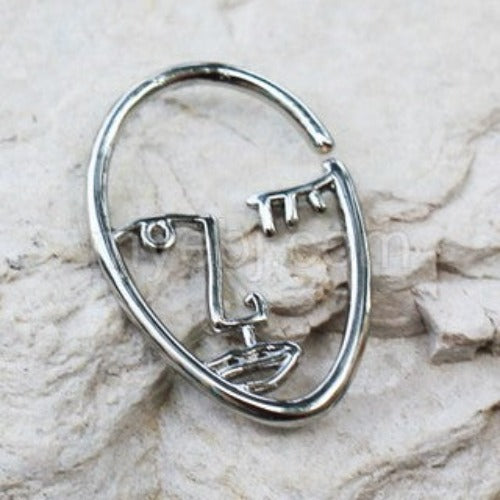 316L Stainless Steel Abstract Face Cartilage Earring - 1 PC. -