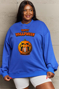 Thumbnail for Simply Love Full Size HAPPY HALLOWEEN Graphic Sweatshirt - S THRU 3X - T - 6 COLORS -